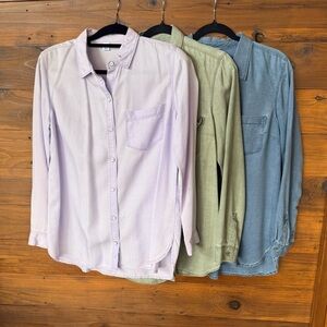 Sueded women’s button down shirts.
